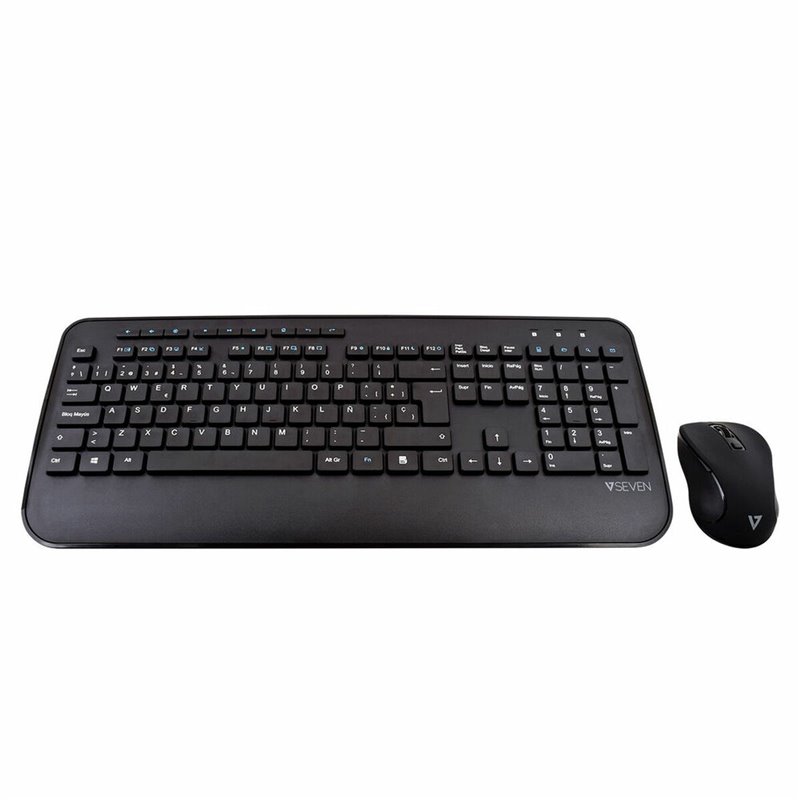 Image secondaire de V7 Clavier QWERTY espagnol complet avec repose-mains CKW300ES Noir