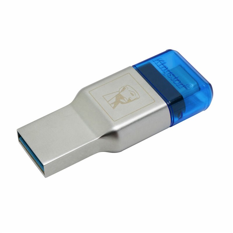 Kingston Technology MobileLite Duo 3C lecteur de carte mémoire USB 3.2 Gen 1 (3.1 Gen 1) Type-A/Type-C Bleu, Argent