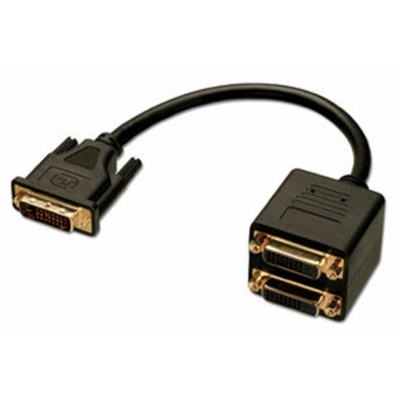 Lindy DVI Splitter Cable câble DVI 0,18 m DVI-D Noir