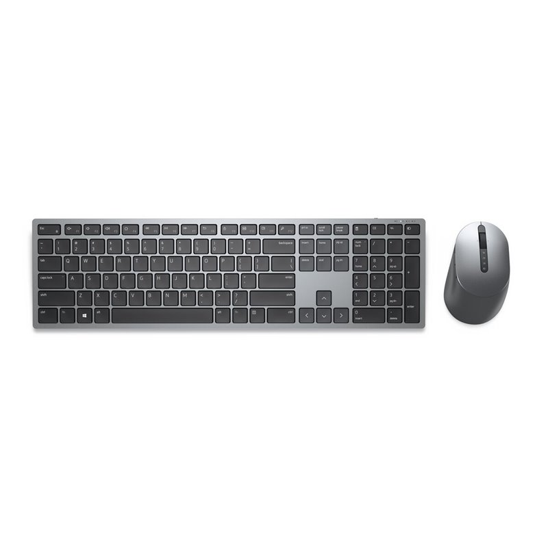 DELL KM7321W clavier Souris incluse RF sans fil + Bluetooth QWERTY Espagnole Gris, Titane