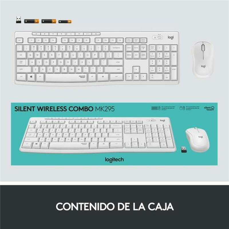 Image secondaire de Logitech MK295 Silent Wireless Combo clavier Souris incluse USB QWERTY Espagnole Blanc