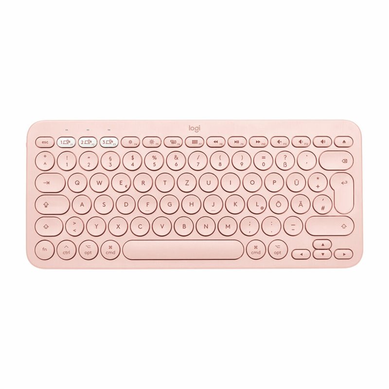 Logitech K380 for Mac Multi-Device Bluetooth Keyboard clavier QWERTY Espagnole Rose