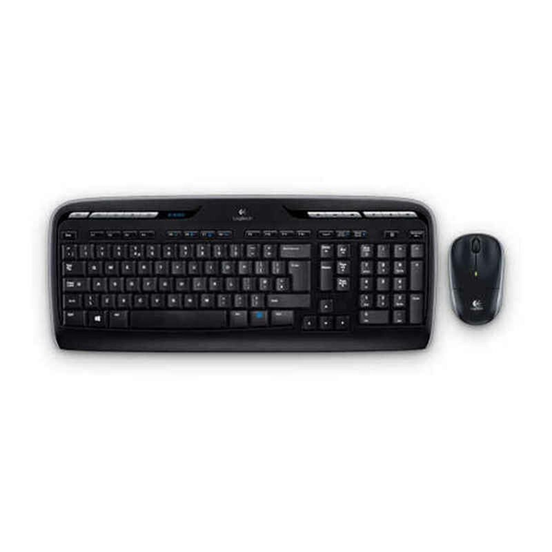 Logitech Wireless Combo MK330 clavier Souris incluse USB QWERTY Espagnole Noir, Gris