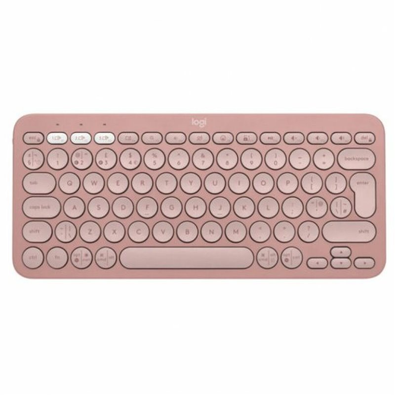 Logitech Pebble Keys 2 K380s clavier RF sans fil + Bluetooth QWERTY Espagnole Rose