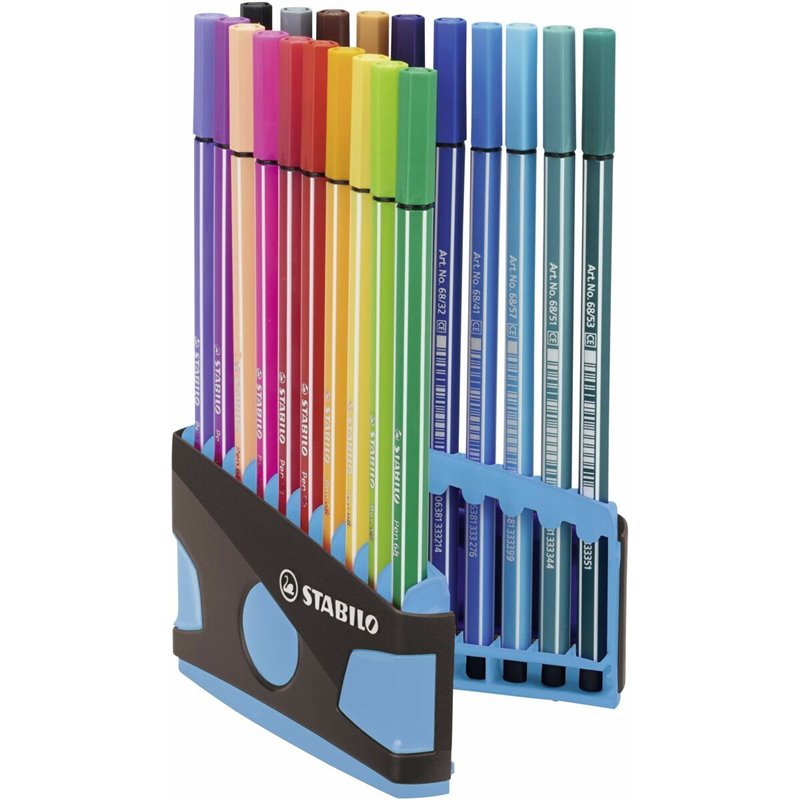 STABILO Pen 68 stylo-feutre Moyen Multicolore 20 pièce(s)