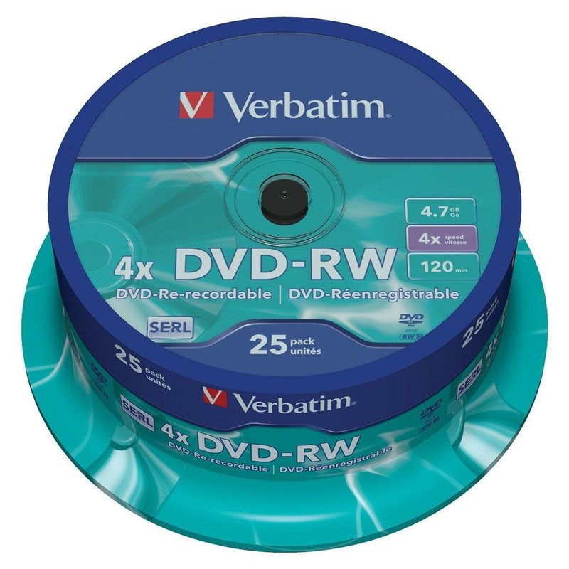 Verbatim DVD-RW Matt Silver 4,7 Go 25 pièce(s)