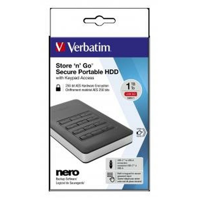 Verbatim Disque dur portable sécurisé Store n Go avec accès par clavier 1 To