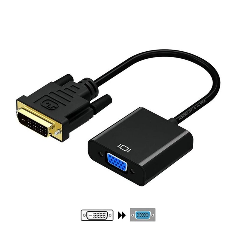 AISENS A147-0352 câble vidéo et adaptateur 0,1 m DVI-D VGA (D-Sub) Noir