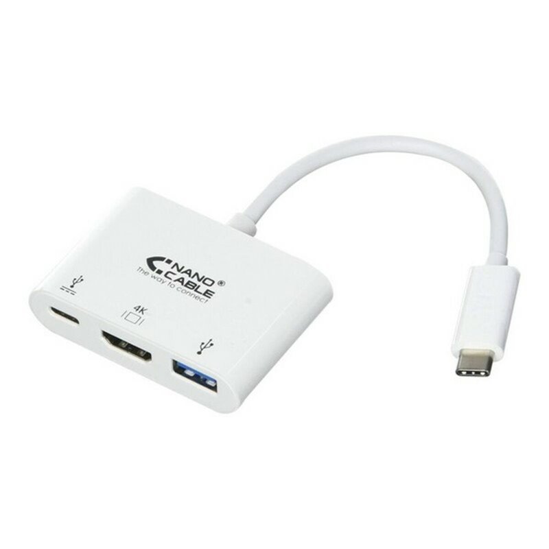 Nanocable 10.16.4302 station d'accueil USB 3.2 Gen 1 (3.1 Gen 1) Type-C Blanc