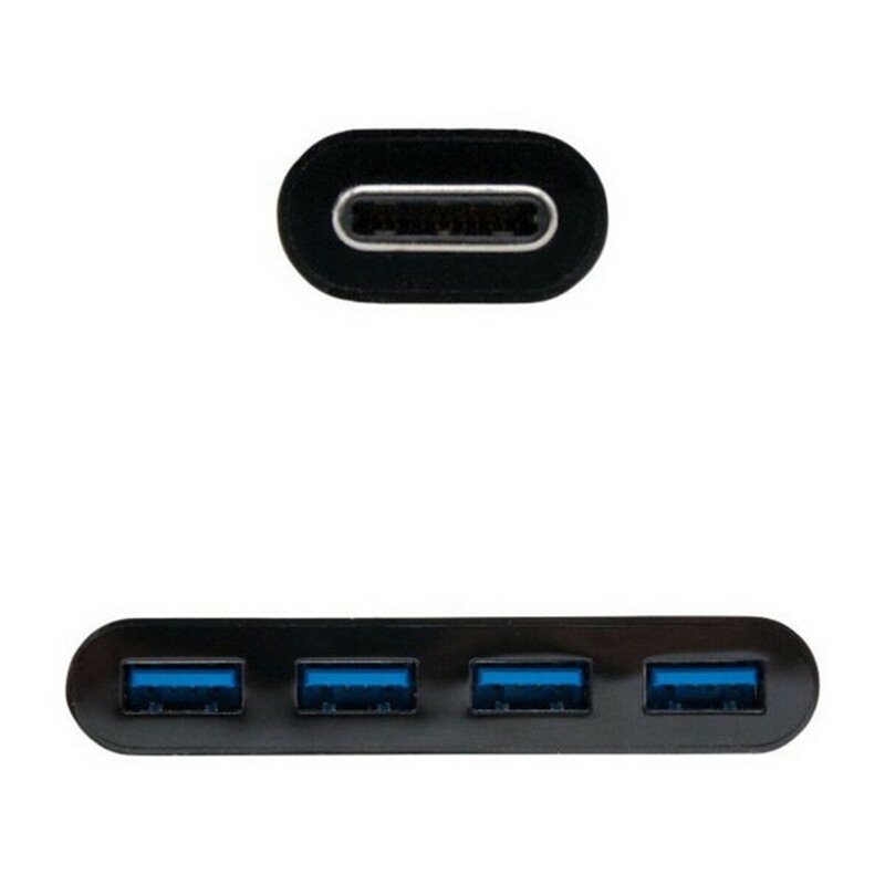 Image secondaire de Nanocable 10.16.4401-BK hub & concentrateur USB 3.2 Gen 1 (3.1 Gen 1) Type-C Noir