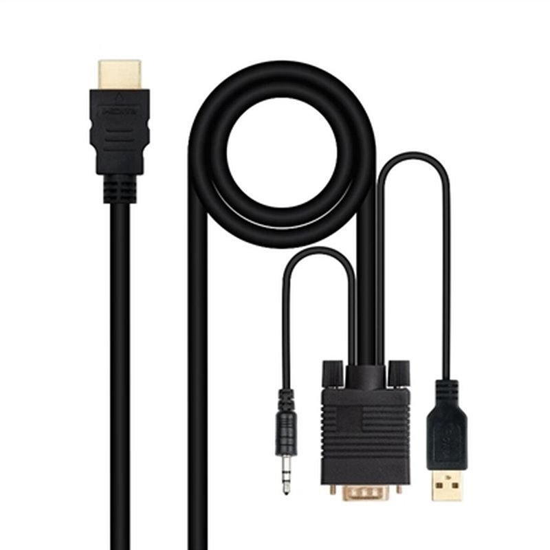 Nanocable 10.15.4350 câble vidéo et adaptateur 1,8 m HDMI Type A (Standard) VGA (D-Sub) + 3.5mm + USB Type-A