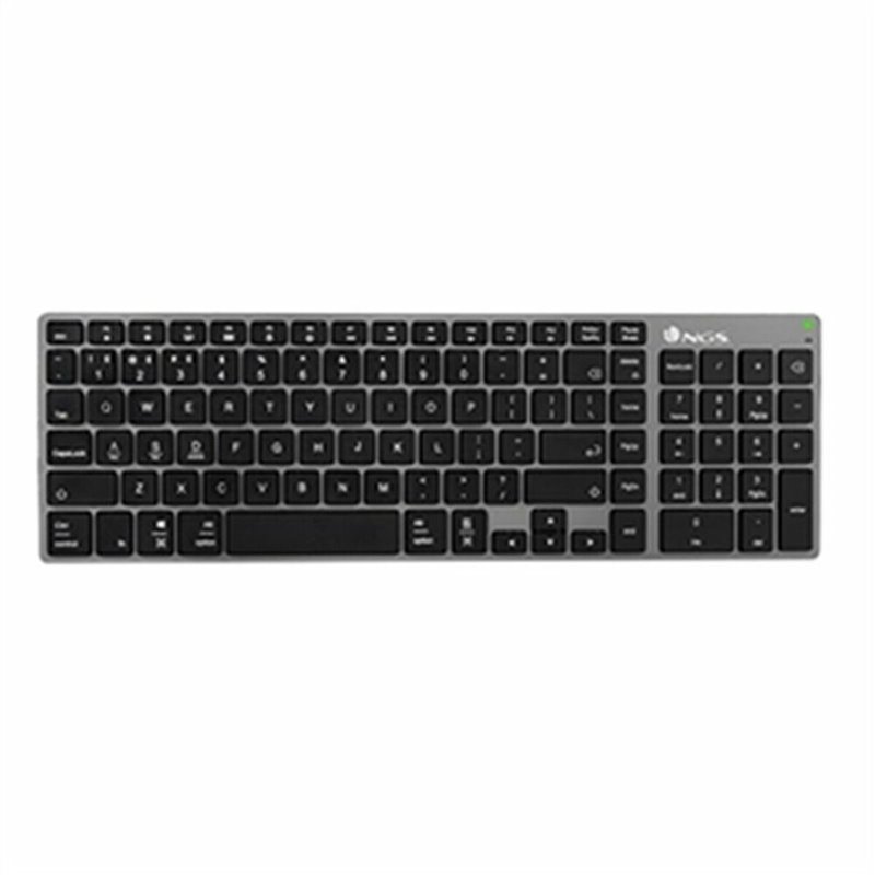 NGS FORTUNE-BT, QWERTY, ES clavier Bluetooth Espagnole Noir, Argent