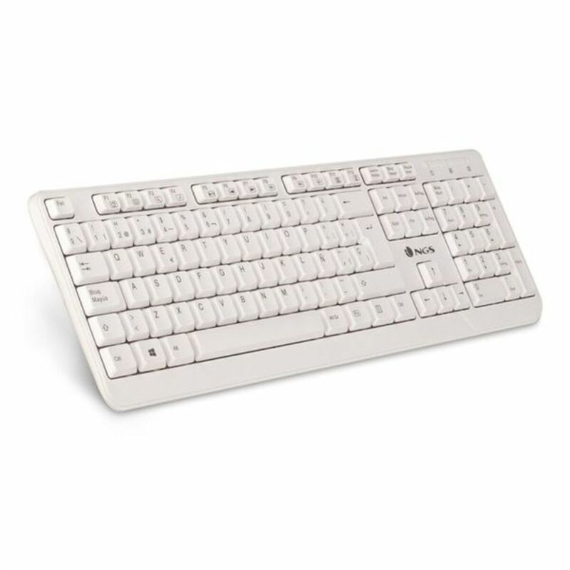 NGS Spike, QWERTY, ES clavier USB Espagnole Blanc