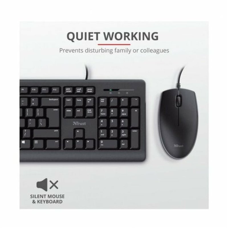 Image secondaire de Trust TKM-250 clavier Souris incluse USB Espagnole Noir