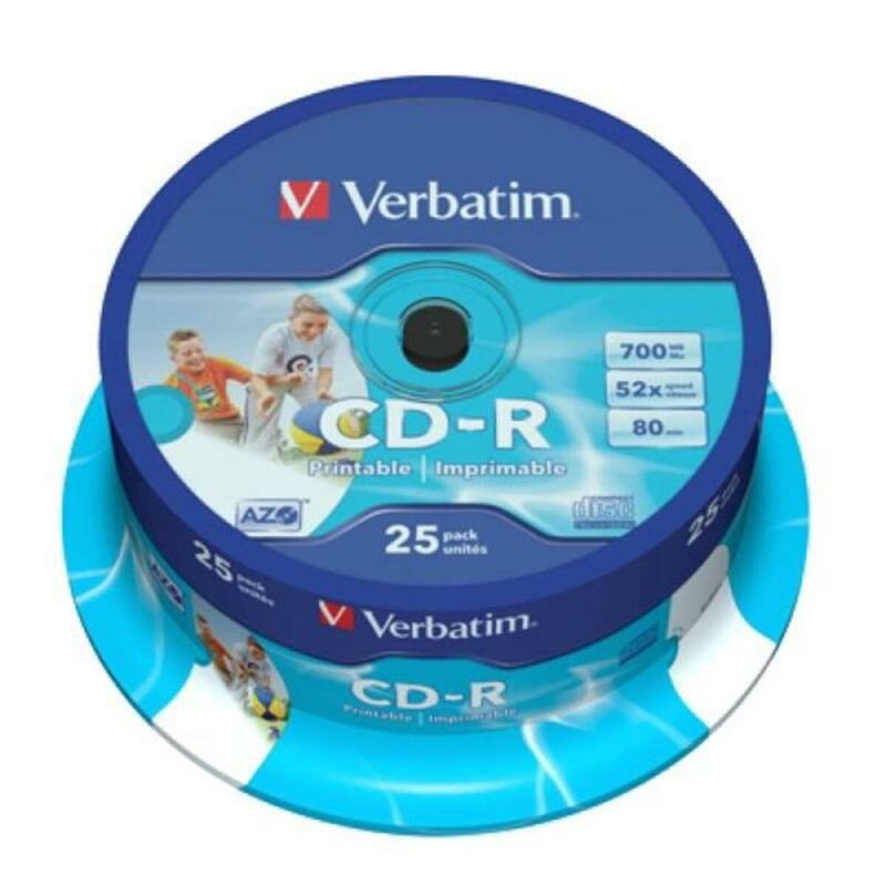 Verbatim CD-R AZO Wide Inkjet Printable 700 Mo 25 pièce(s)