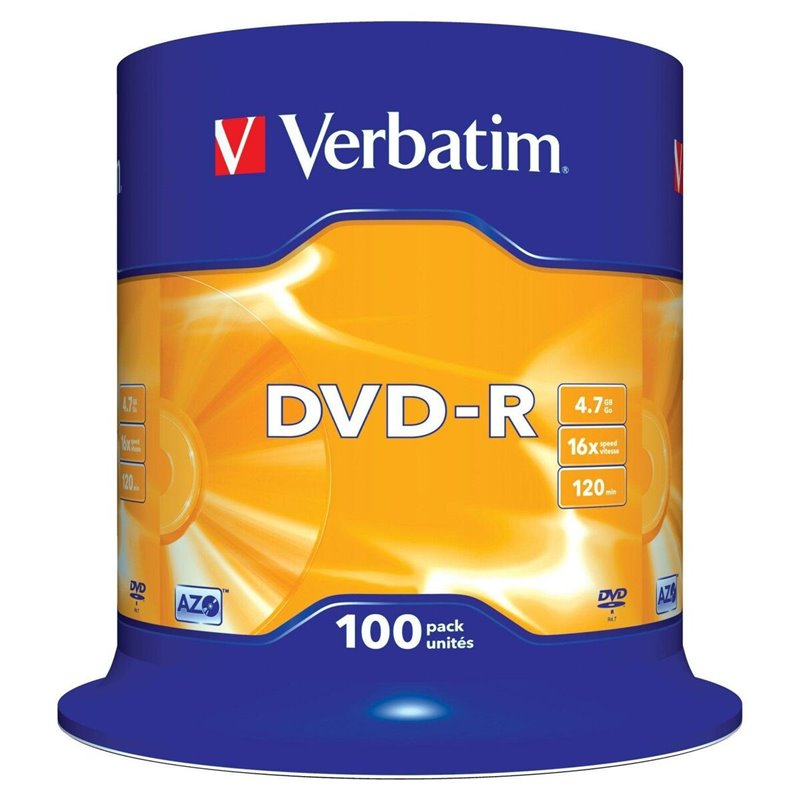 Verbatim DVD-R Matt Silver 4,7 Go 100 pièce(s)