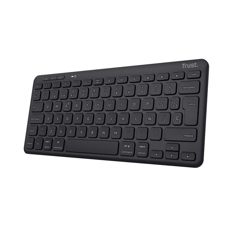 Trust Lyra clavier Bureau USB + RF Wireless + Bluetooth QWERTY Espagnole Noir