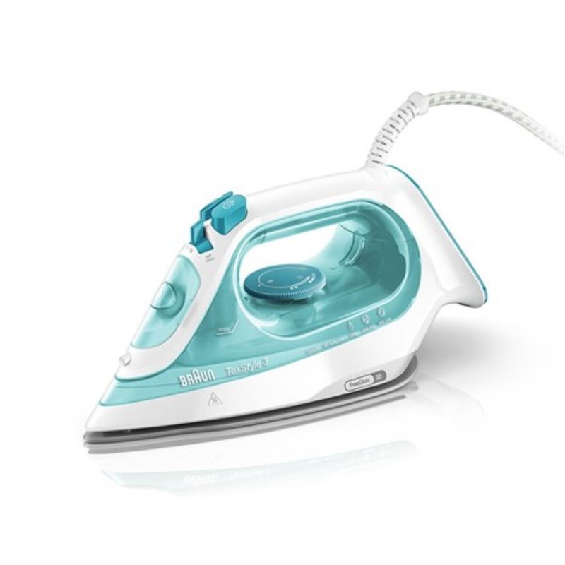 Braun SI 3041 GR Fer à vapeur Semelle en céramique 2350 W Turquoise, Blanc