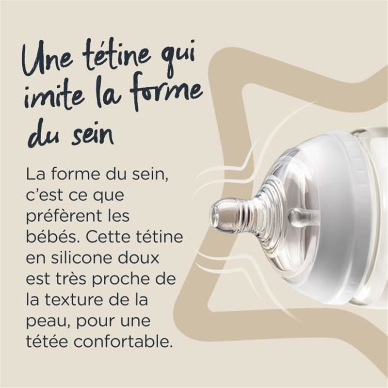 Image secondaire de TOMMEE TIPPEE Biberon en Verre Closer to Nature, 250ml, Bleu Décoré