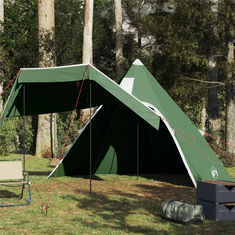 vidaXL Tente de camping tipi 5 personnes vert imperméable