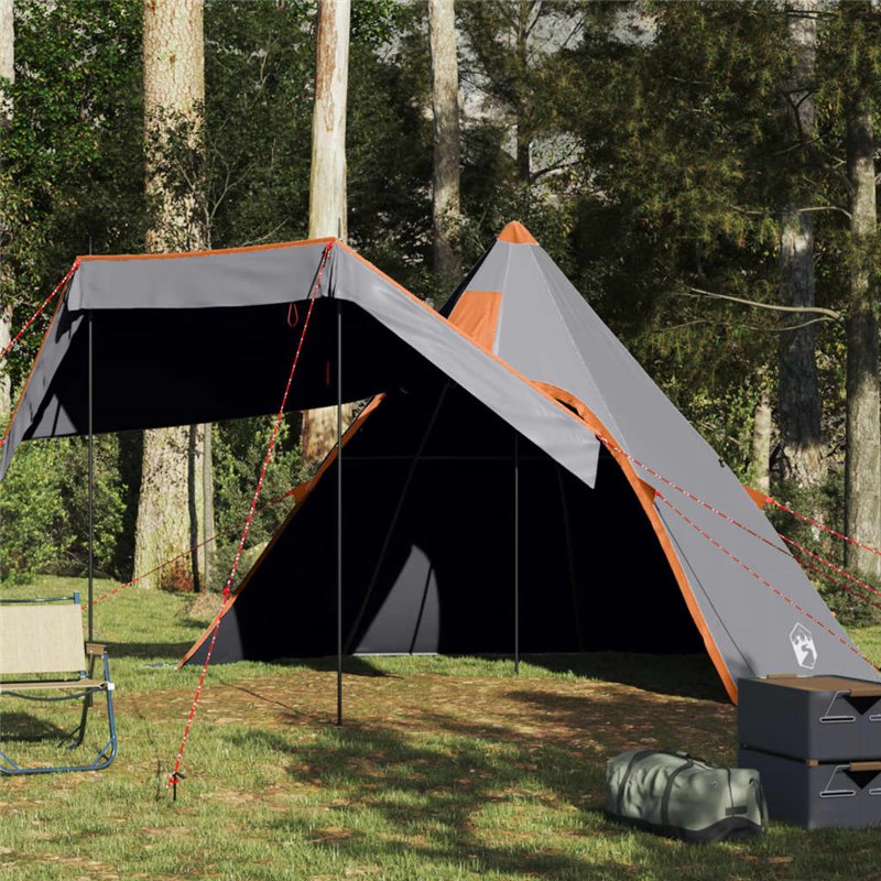 vidaXL Tente de camping tipi 5 personnes gris imperméable