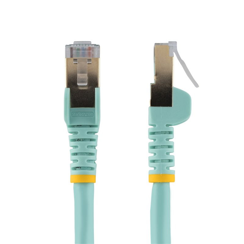 Image secondaire de StarTech.com Câble réseau Cat6a STP blindé sans crochet de 1 m - Aqua