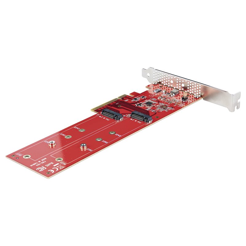 Image secondaire de StarTech.com Adaptateur PCIe M.2 - PCIe x8/ x16 vers Double NVMe ou AHCI M.2 SSD - PCI Express 4.0, 7,8 Gbps par Disque,