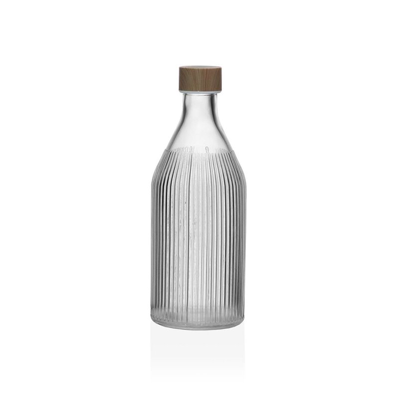 Bouteille Versa 1 L Rayures verre Aluminium 9,8 x 25,1 x 9,8 cm