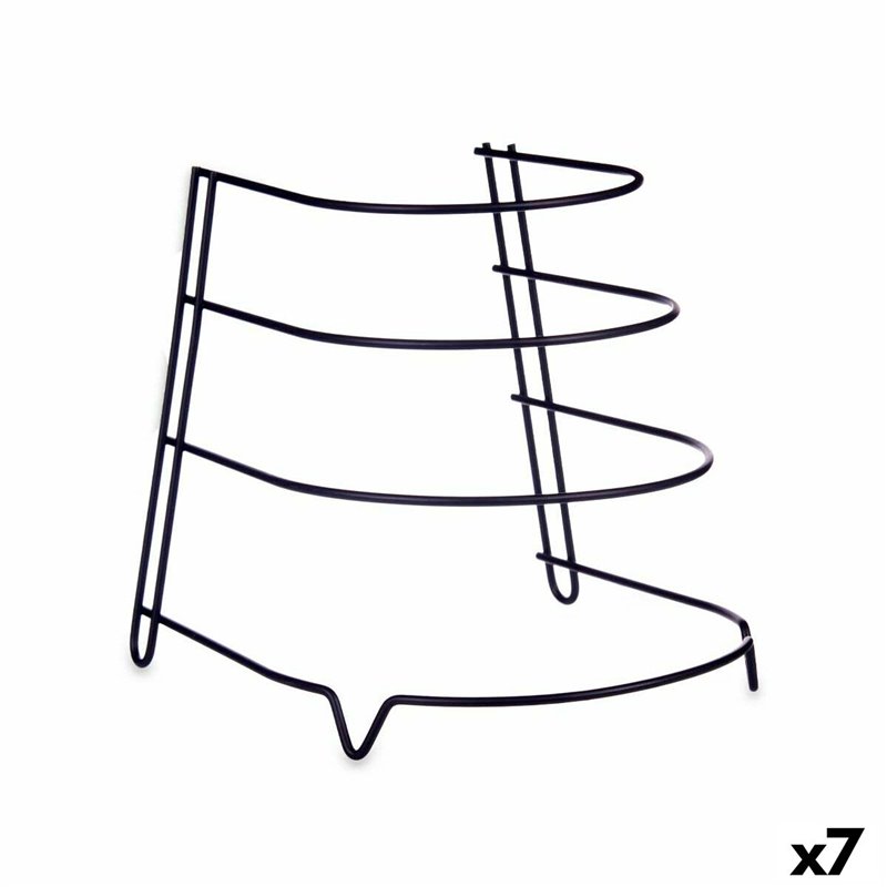 Organisateur pour poêles Noir Fer 24 x 26,5 x 24 cm (7 Unités)