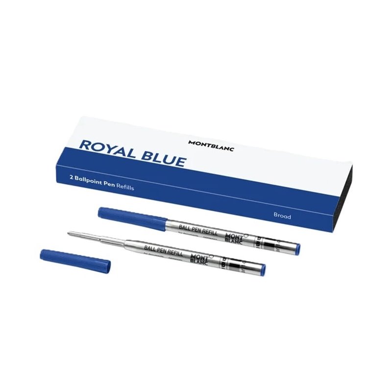 Recharge pour stylo Montblanc ROYAL BLUE - REFILLS BALL PEN - BROAD - 2 PCS Bleu 2 Unités