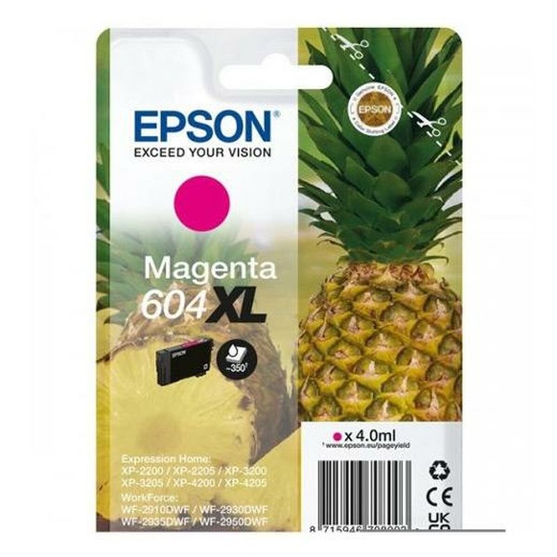 Image secondaire de Cartouche d'encre originale Epson XP-2200 WF-2910DWF 604XL Magenta (10 Unités)