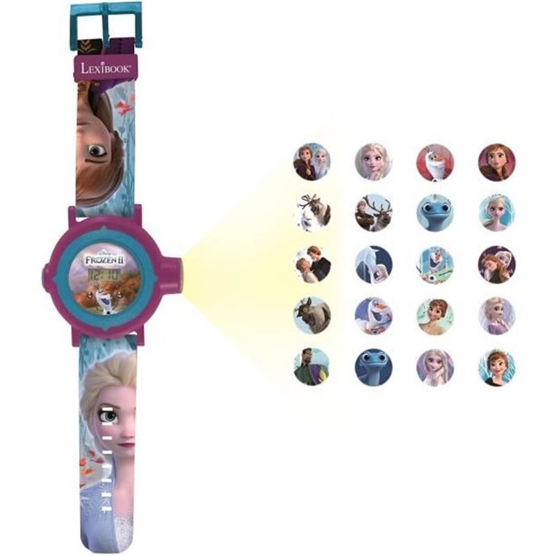 Montre digitale avec projection de 20 images design Reine des Neiges