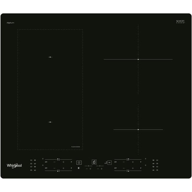 WHIRLPOOL WLB9560NE/IXL - Table de cuisson induction - 4 zones - 7200W total - L 59 cm x P 51 cm - Noir