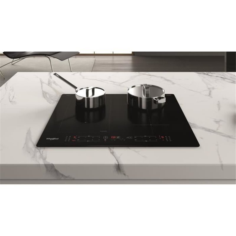 Image secondaire de WHIRLPOOL WLB9560NE/IXL - Table de cuisson induction - 4 zones - 7200W total - L 59 cm x P 51 cm - Noir