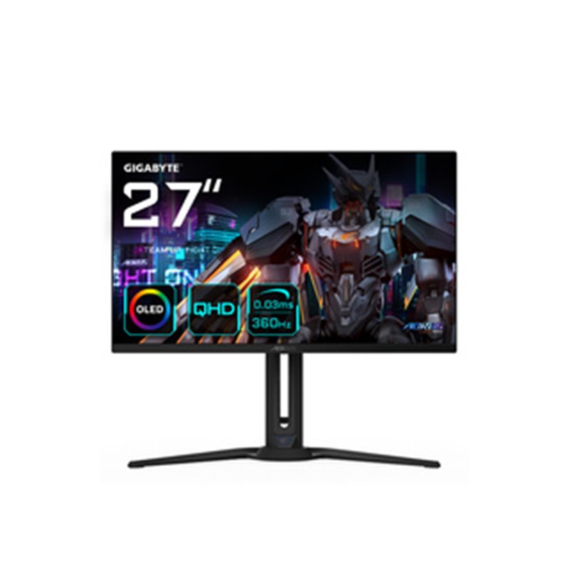 GIGABYTE Écran de jeu AORUS FO27Q3 OLED de 27 - 2560 x 1440 (QHD), 360Hz, 0.03ms, KVM, 250 cd/m², FreeSync Premium Pro, 