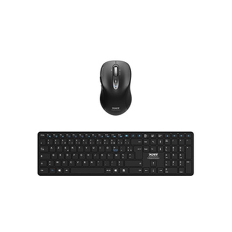 Port Designs 900907RFR clavier Souris incluse Maison Bluetooth AZERTY Français Noir