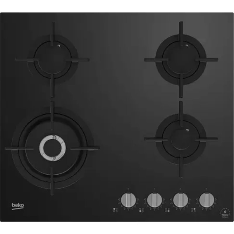 Beko HILW64322S plaque Noir Intégré 60 cm Gaz 4 zone(s)