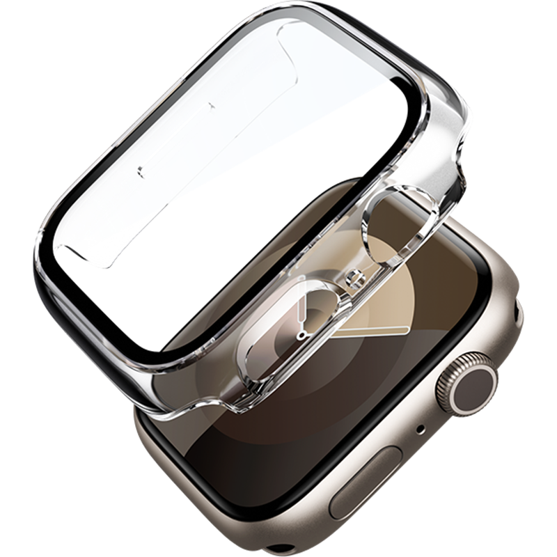 Coque Apple Watch 5/6/SE 40mm Transparente contours noirs - Eco-conçu en matériaux recyclés Force Case