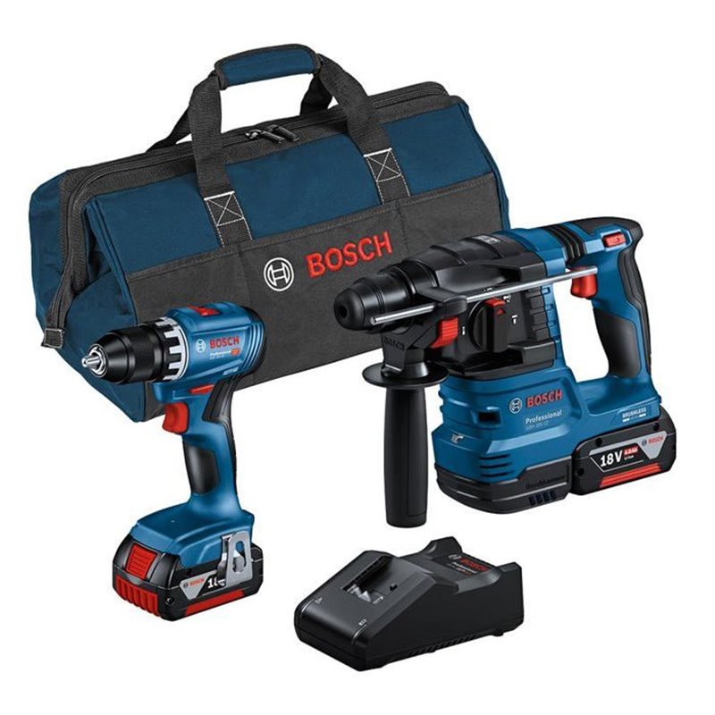 Combo-kit - BOSCH - GSR 18V-45 + GBH 18V-22 - Batterie 4,0 Ah - Perceuse a percussion