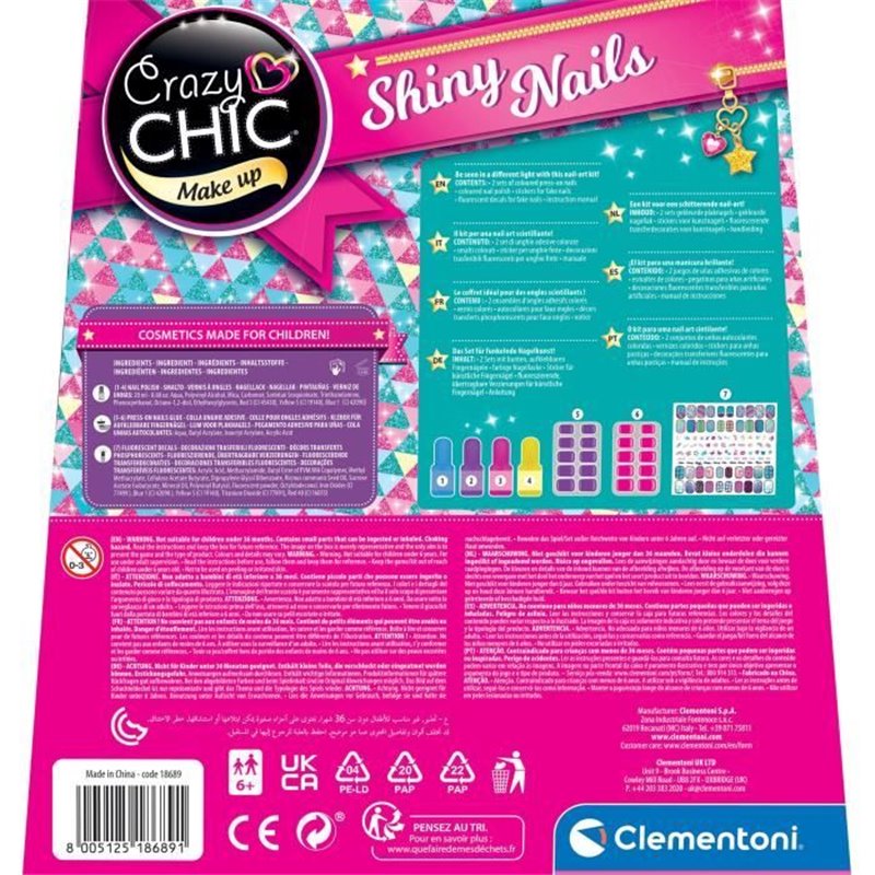 Image secondaire de Clemetnoni - Kit manucure panthosphorescent pour enfant - Vernis, faux ongles et autocollants - Dés 7 ans