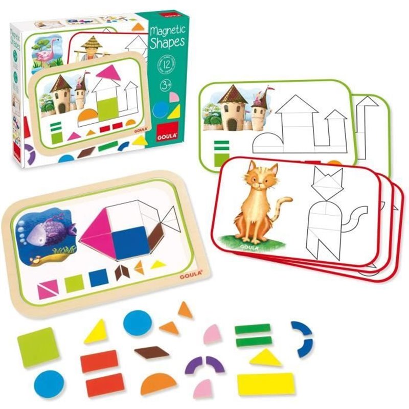 Image secondaire de Jeu éducatif - GOULA - Coffret formes magnétiques - 12 activités avec 24 pieces en bois