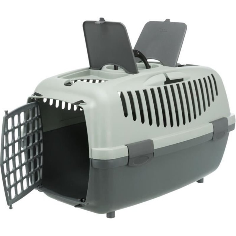 Image secondaire de TRIXIE Box de transport Capri 2 - XS-S - 37 x 34 x 55 cm - Anthracite, gris et vert - Pour chien