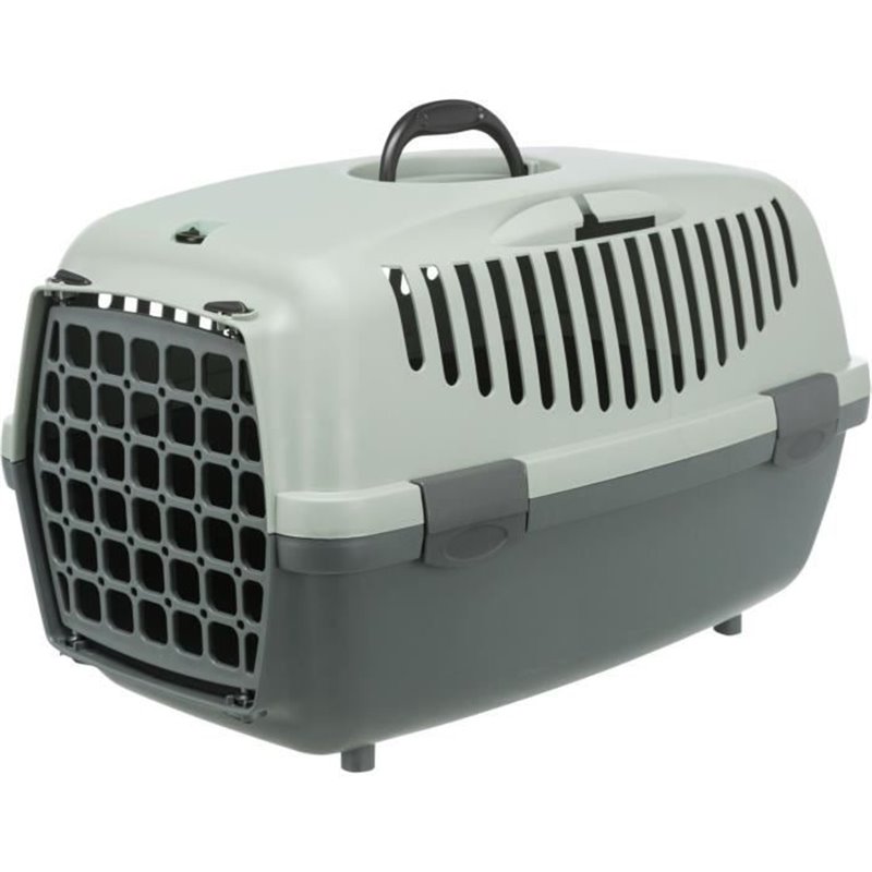 TRIXIE Box de transport Capri 3 - S - 40 x 38 x 61 cm - Anthracite, gris et vert - Pour chien