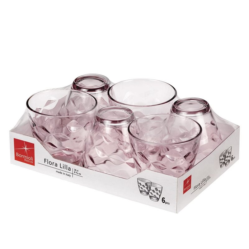 Image secondaire de Set de Verres Bormioli Rocco Flora 6 Unités Rose verre 260 ml