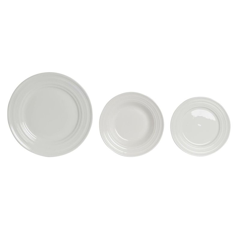 Image secondaire de Service de Vaisselle DKD Home Decor Blanc Porcelaine 18 Pièces