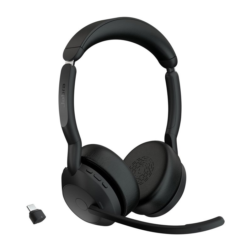 Image secondaire de Jabra Evolve2 55 Casque Sans fil Arceau Bureau/Centre d'appels Bluetooth Socle de chargement Noir