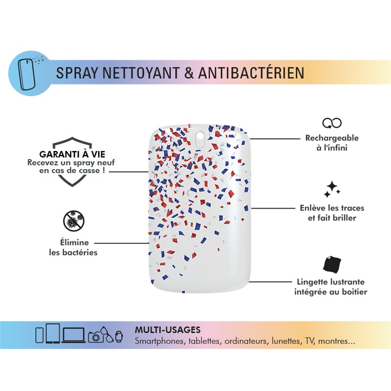 Image secondaire de Spray nettoyant Nettoyant & Antibactérien Magic 15 ml Blanc Confettis- Pack en carton Force Glass