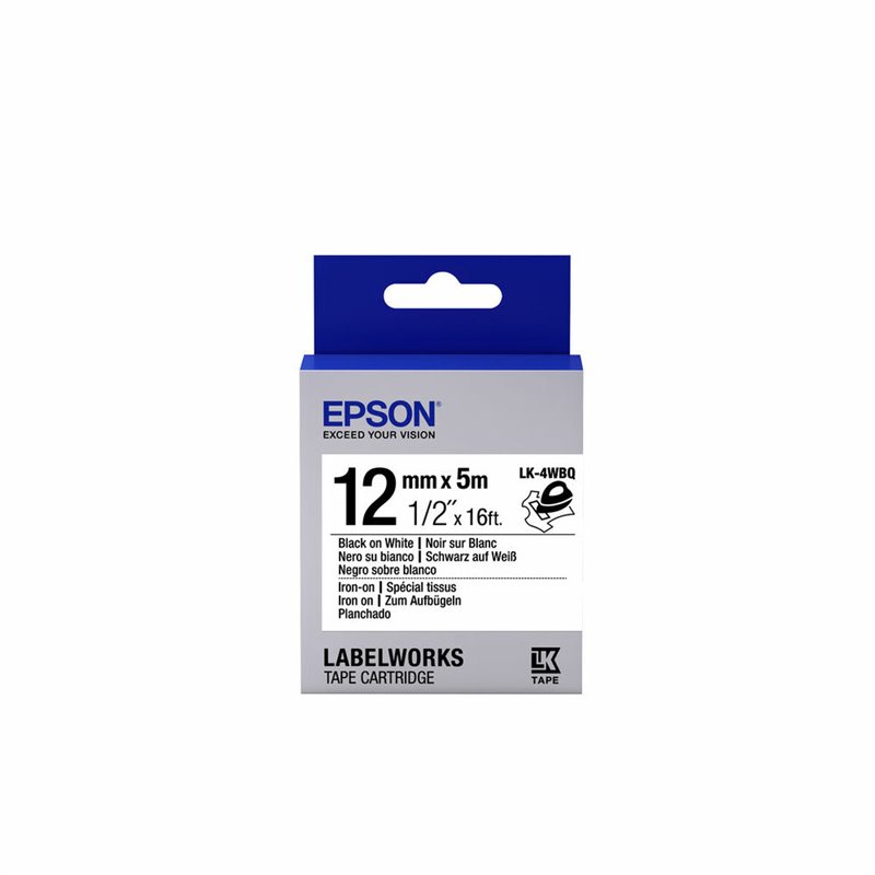 Image secondaire de Epson LK-4WBQ - Spécial tissu thermocollant - Noir sur Blanc - 12mmx5m