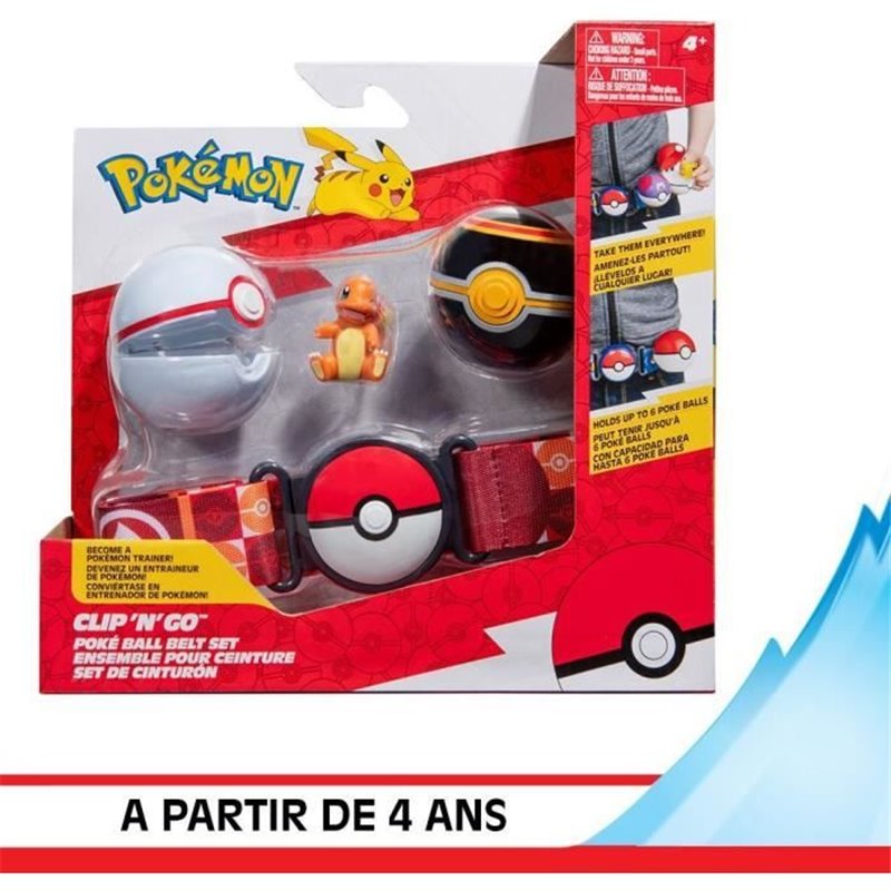 Image secondaire de Ceinture - BANDAI - Pokémon Clip N' Go - 1 ceinture, 2 Poké Balls et 1 figurine Salameche 5 cm