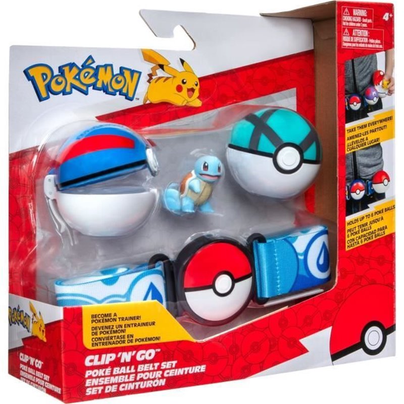 Image secondaire de Ceinture - BANDAI - Pokémon Clip N' Go - 1 ceinture, 2 Poké Balls et 1 figurine Carapuce 5 cm